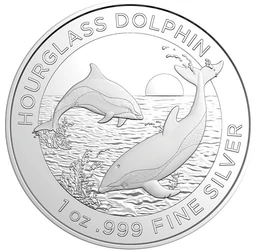 Delfinul clepsidră, 1 dolar, argint, Australia, 2024