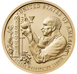1 dolar, George Washington Carver, laboratoriu, cupru, nichel, 8,1 g, SUA, 2024