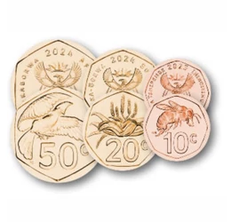 Flora şi fauna secolului XXI, 10, 20, 50 cenţi, 1, 2, 5 rand, Republica Africa de Sud, 2023-2024