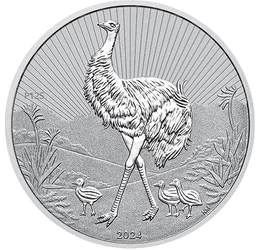 10 dolari, Emu cu pui, , argint de 999,9/1000, 311 g, Australia, 2024