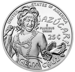 25 cenţi, Celia Cruz, , cupru, nichel, 5,67 g, SUA, 2024