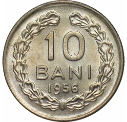 10 bani cu steaua roşie, 10 bani, R. P. Română, 1954-1956