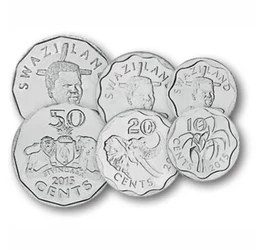 10, 20, 50 cenţi, 1, 2, 5 emalangeni, ,  , 0, Swaziland, 2015