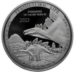 Tărâmul şopârlelor uriaşe, 20 franci, argint, Congo, 2023