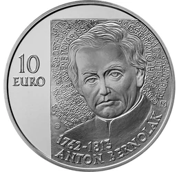  10 euro,Anton Bernolák,Ag,proof,2012, Slovacia