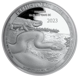 KON/ 20 franci, Titanoboa, Ag, 2023, Congo