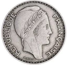 50 franci, Marianne, cupru, nichel, 9 g, Algeria, 1949