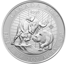 10 dolari, Taurul şi ursul, , greutate, argint de 999,9/1000, 62,2 g, Canada, 2025