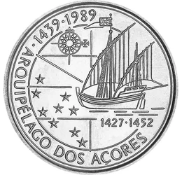 100 escudo, Navă, , cupru, nichel, 16,5 g, Portugalia, 1989