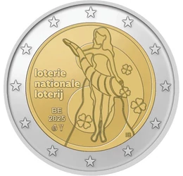 2 euro, Fortuna cu cornul abundenţei, cupru, nichel, 8,5 g, Belgia, 2025