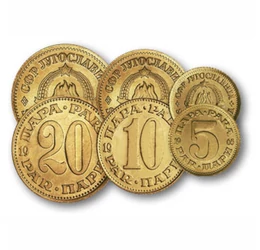 5, 10, 20, 50 para, 1 dinar, ,  , 0, Iugoslavia, 1965-1981