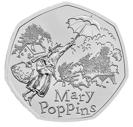 50 pence, Mary Poppins, cupru, nichel, 8 g, Marea Britanie, 2025