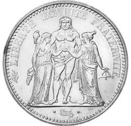 Libertate, 
egalitate, fraternitate, 10 franci, argint, Franţa, 1965-1973