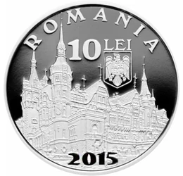 Castelul Peleş, 10 lei, argint, România, 2015