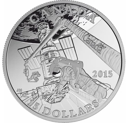 Tehnologie de vârf în spaţiu, 15 dolari, argint, Canada, 2015