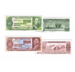 Patria incaşilor, 1000, 5000, 10000, 50000, 100000 pesos boliviano, Bolivia, 1982-1984