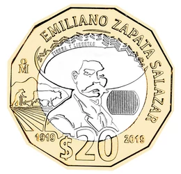 Pământ şi libertate, 20 peso, Mexic, 2019