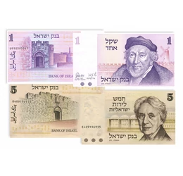 Istoria şi retragerea şekelului, 5, 10 lire, 1, 50 shekel, Israel, 1973-1980