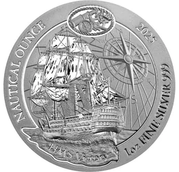 HMS Victory, cea mai veche navă de război, 50 franci, argint, Ruanda, 2025
