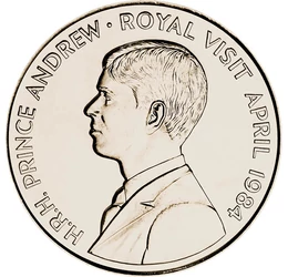 Oaia neagră a 
familiei regale britanice, 50 pence, Ascension, 1984