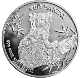 Panda roşu, 5000 franci, argint, Republica Ciad, 2024