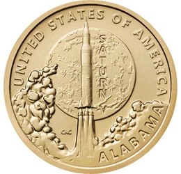 Rachetă lunară pe monedă, 1 dolar, SUA, 2024