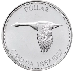 Raţă sălbatică din argint, 1 dolar, argint, Canada, 1967