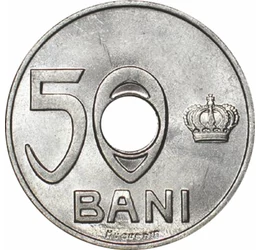 Monede divizionare cu gaură, 50 bani, România, 1921