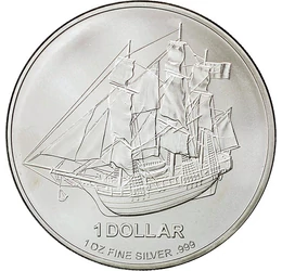 Răscoală pe corabia Bounty, 1 dolar, argint, Insulele Cook, 2009-2010