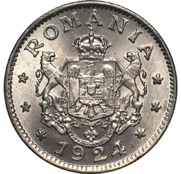  1 leu, Ferdinand I, 1924, România
