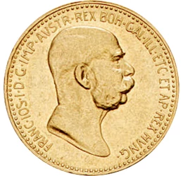 10 coroane, Francisc Iosif, aur, 1909, Monarhia Austro-Ungară
