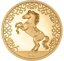 1000 togrog, Cal cabrat, , aur de 999,9/1000, 0,5 g, Mongolia, 2026