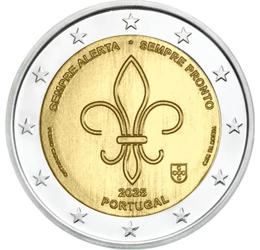 2 euro, Emblema cercetaşilor - crinul, , cupru, nichel, 8,52 g, Portugalia, 2025