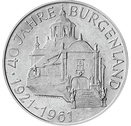 Burgenland - istorie și patrimoniu, 25 şilingi, argint, Austria, 1961