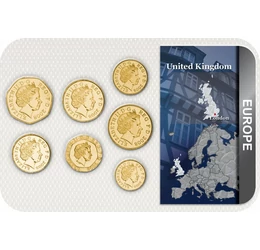 Monede care formează un puzzle, 1, 2, 5, 10, 20, 50 pence, 1 liră, Marea Britanie, 2008-2014