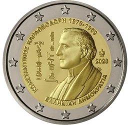 Matematician pe o monedă de 2 euro, 2 euro, Grecia, 2023