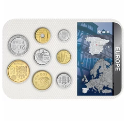 1, 5, 10, 25, 50, 100, 200, 500 peseta, ,  , 0, Spania, 1989-2001