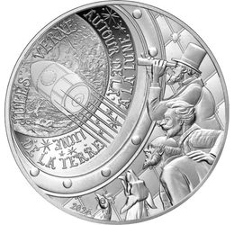10 euro, Proiectil spre Lună, pasageri, , argint de 999/1000, 22,2 g, Franţa, 2025