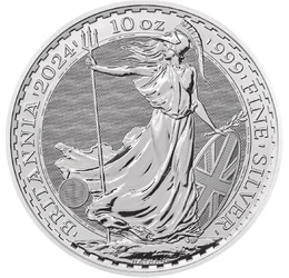 10 lire, Britannia, , greutate, argint de 999/1000, 311 g, Marea Britanie, 2024