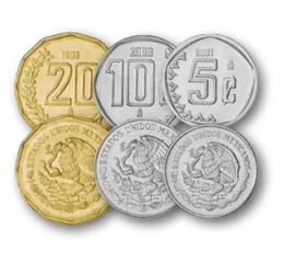 5, 10, 20, 50 centavo, 1, 2 peso, ,  , 0, Mexic, 1992-2017
