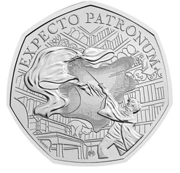 50 pence, Vraja Patronus a lui Harry Potter, cupru, nichel, 8 g, Marea Britanie, 2025