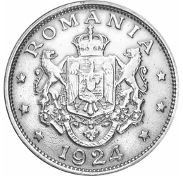 Moneda Regelui Ferdinand I, 2 lei, România, 1924