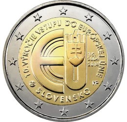  2 euro, 10 ani în UE, 2014, Slovacia