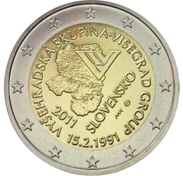 Grupul de la Visegrad împlineşte 35 de ani, 2 euro, Slovacia, 2011