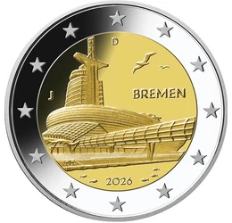2 euro, Centrul Ştiinţific Climatic Bremen, , cupru, nichel, 8,52 g, Germania, 2026