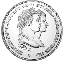 OMM/ 1 gulden/florin,Logodna,1854, repl., Monarhia Austro-Ungară