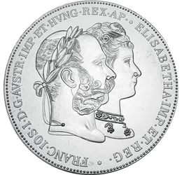  2 florini,pl.argint,1879,replică, Monarhia Austro-Ungară