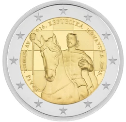 2 euro, Regele Tomislav I călare, , cupru, nichel, 8,52 g, Croaţia, 2025