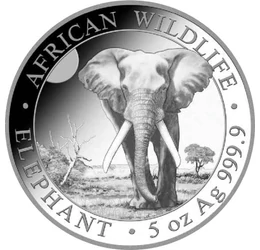 SOM/ 500 şilingi, Elefantul, 5uAg,2025, Somalia