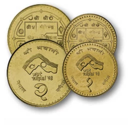 1, 2, 5, 10 rupii, ,  , 0, Nepal, 1997